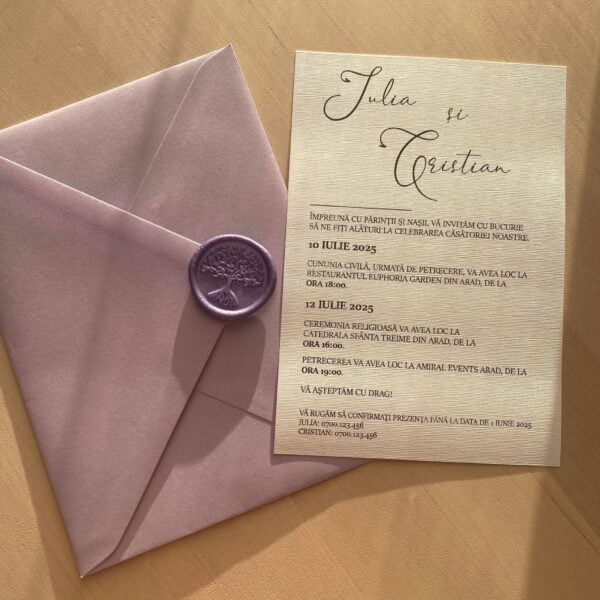 invitatie nunta carton texturat