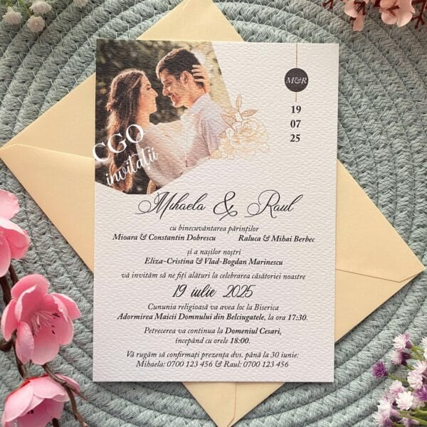 invitatii de nunta cu poza mirilor