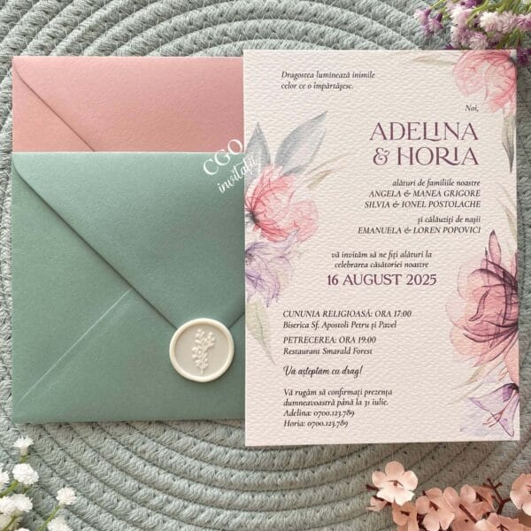 invitatii nunta carton texturat