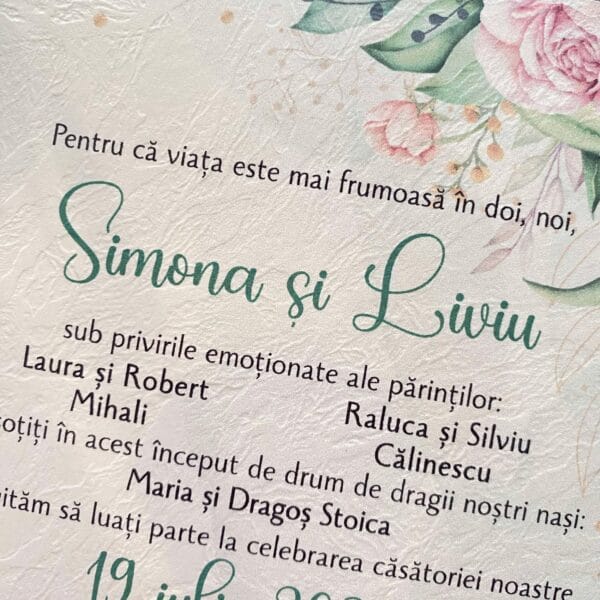 Invitatii florale nuntă - 96 Blissful - imagine 2
